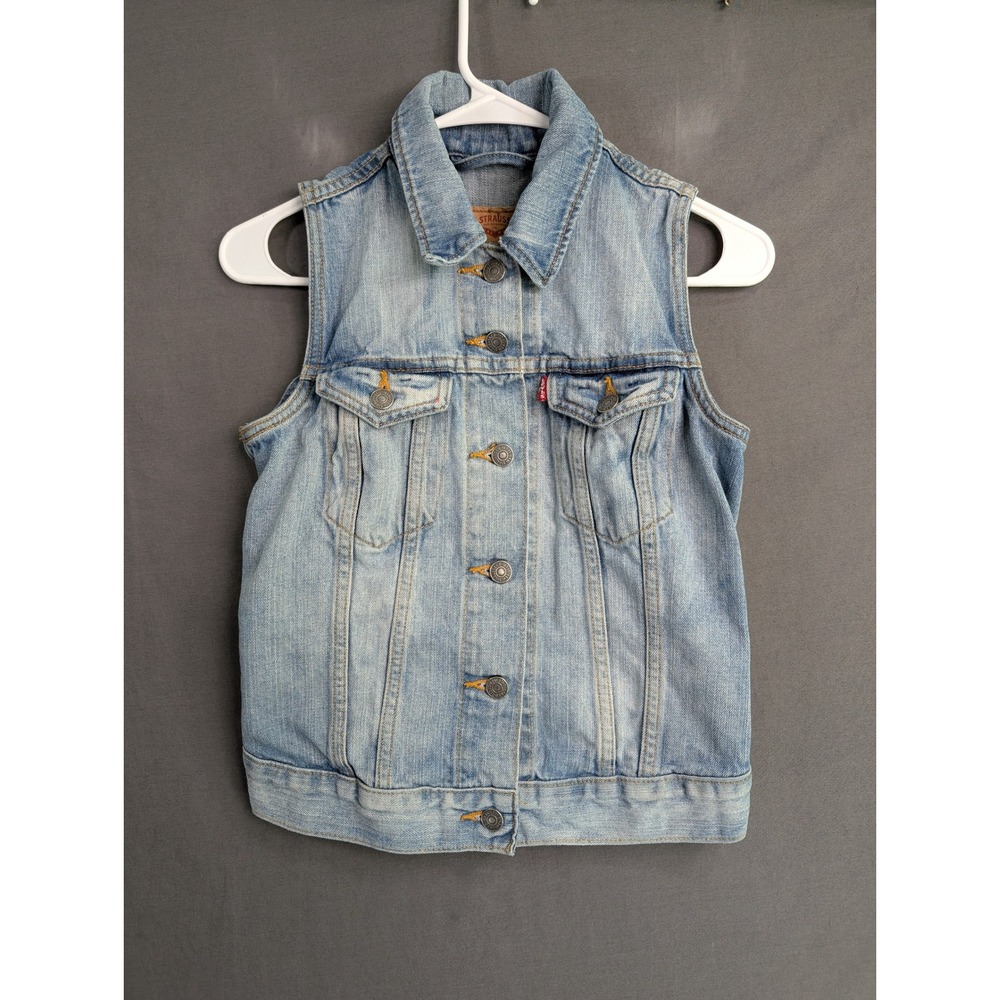 Levis Womens Light Wash Denim Trucker Vest XS 46812-0006